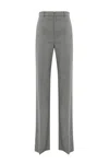 Max Mara Soraga Trousers In Virgin Wool In Light Grey