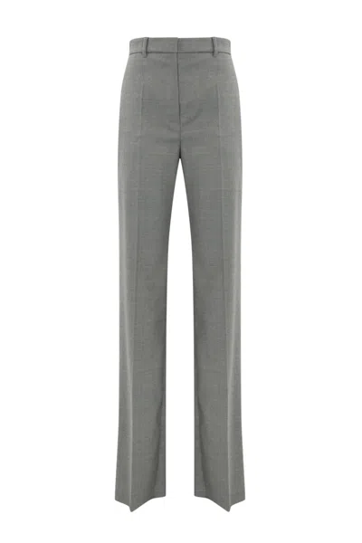 Max Mara Soraga Trousers In Virgin Wool In Gray