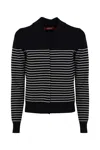 Max Mara Sorbona Cardigan In Jacquard Viscose In Blu Righe