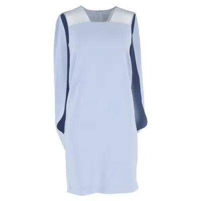 Max Mara Sospiro Cape Mini Dress In Light Blue Triacetate