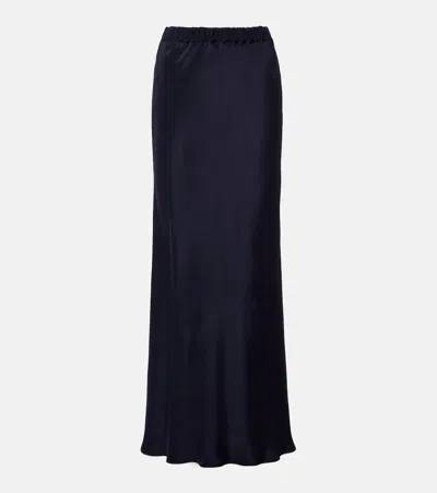 Max Mara Sospiro Silk Satin Maxi Skirt In Blue