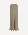 Max Mara Beige Solid Maxi Skirt In Brown