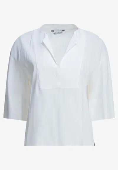 Max Mara Sospiro V-neck Blouse In White