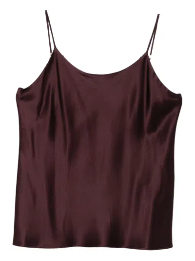 Max Mara Spaghetti-strap Silk Top In Red