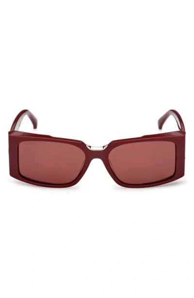 Max Mara Spark 54mm Rectangular Sunglasses In Burgundy