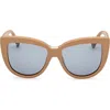 Max Mara Women's Camel Spark 2 Cat-eye Sunglasses In Matte Camel/green Lenses