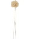 Max Mara Silk Chiffon Flower Brooch In Gold