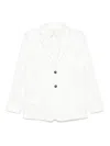 Max Mara Single-breasted Linen Blazer In White