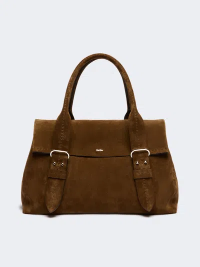 Max Mara Split Leather Archetipo Handbag In Brown