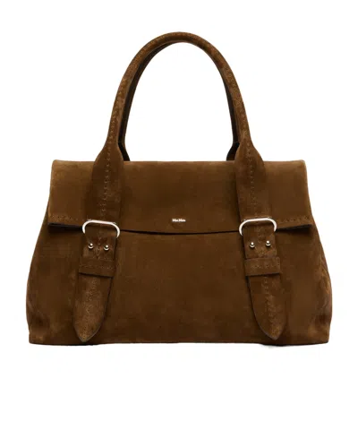 Max Mara Split Leather Archetipo Handbag In Brown