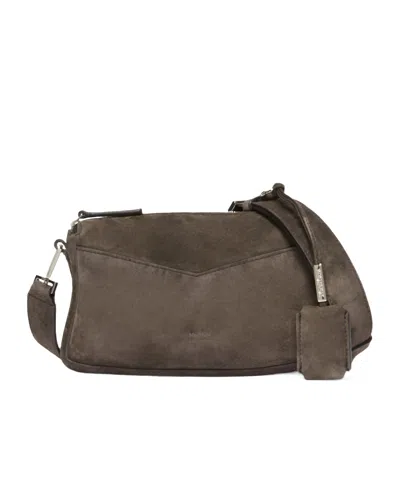 Max Mara Split Leather Micro Handbag In Brown