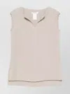Max Mara Split Neckline Sleeveless Blouse