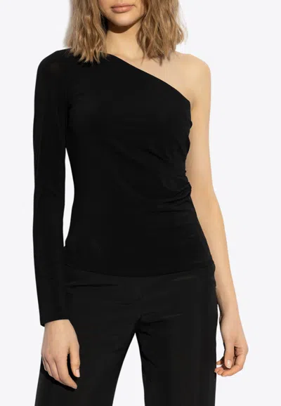Max Mara Spluga One-shoulder Fitted Top In Black