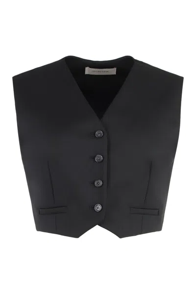Max Mara Sportmax Adesso Single-breasted Vest In Black