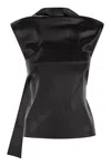 Sportmax Agadir1234 - Sleeveless Top With Drape In Black
