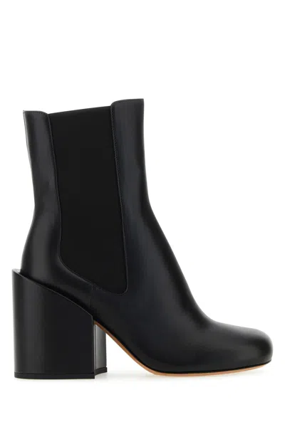 Max Mara Sportmax Black Leather Etra Ankle Boots
