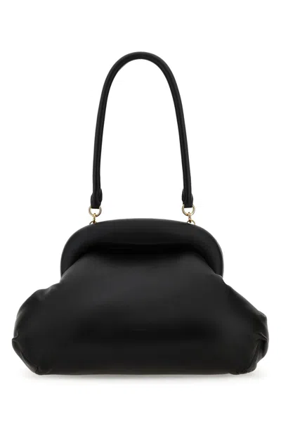 SPORTMAX BLACK NAPPA LEATHER SANSA CLUTCH