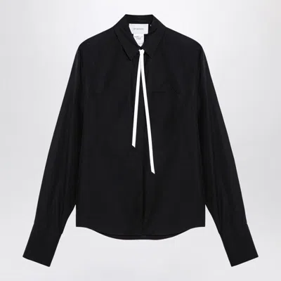 Max Mara Sportmax Black Popeline Gesso Shirt In Blue