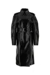 Sportmax Max Mara  Black Synthetic Leather Faggi Coat