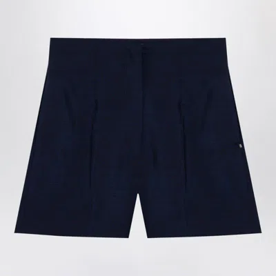 Max Mara Sportmax Blue Wool-blend Shorts
