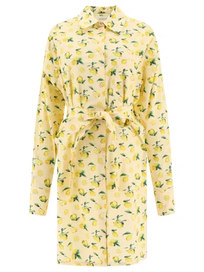 MAX MARA SPORTMAX "BOERO" PRINTED POPLIN SHIRT DRESS