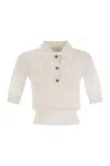 Sportmax Casta Button Detailed Short-sleeved Polo Top