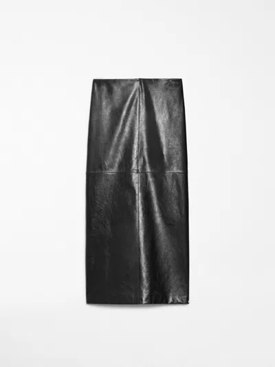 Sportmax Chic Leather Skirt In Black