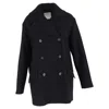 Max Mara Sportmax Double-breasted Peacoat In Black Wool In Black