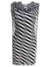 Sportmax Geometric Pattern Sheer Overlay Sleeveless Dress In Multi