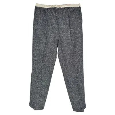Pre-owned Max Mara Sportmax Elastic Tweed Trousers In Grey Wool