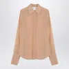 Sportmax Elegant Beige Silk Button-up Shirt In Tan