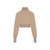 Sportmax Woman Turtleneck Beige Size L Virgin Wool In Neutral