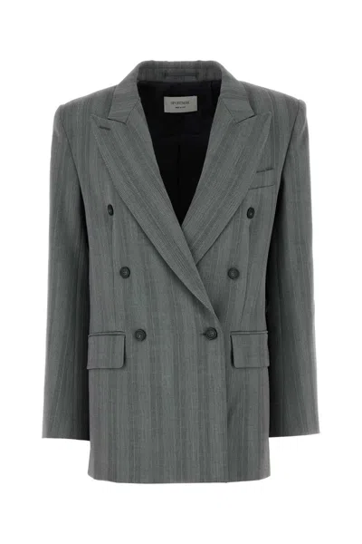 Sportmax Max Mara  Embroidered Stretch Wool Blend Merlot Blazer