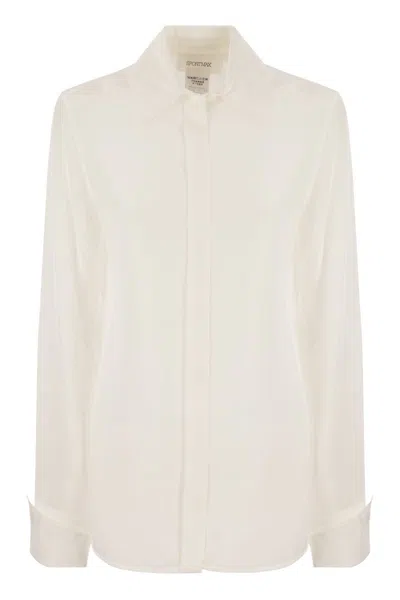 Max Mara Sportmax Essential Pure Silk Shirt For Women In White
