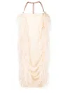 Sportmax Feather-detail Draped Dress In Powder For Women