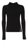 Sportmax Max Mara  Fitted Long Sleeves T-shirt With Contrasting Edges - Adda