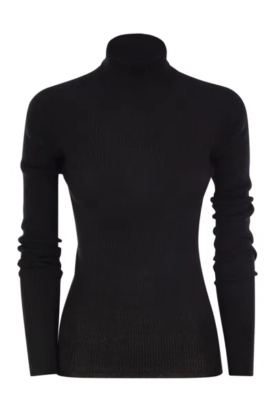 Sportmax Max Mara  Flavia - Turtleneck Sweater In Virgin Wool In Black