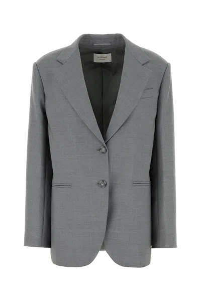 Sportmax Grey Wool Baffo Blazer In Gray