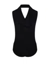 Sportmax Viscose Blend Draped Runaway Bodysuit In Black