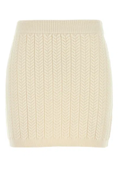 Sportmax Ivory Wool Blend Earry1 Mini Skirt In Neutral