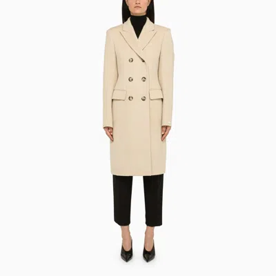 Max Mara Sportmax Ivory Wool Double-breasted Jacket In White