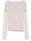 Sportmax Layered Chenille Crewneck Sweater With Detachable Sleeves In Gray