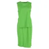 Max Mara Sportmax Layered Midi Dress In Green Viscose In Green