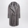 Sportmax Longline Faux Fur Coat With Notched Lapels