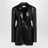 Sportmax Max Mara   Long Black Leather Jacket