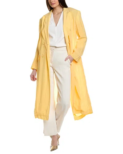 Max Mara Sportmax Lyon Overcoat In Yellow