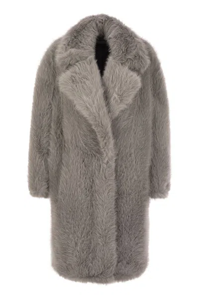 Sportmax Max Mara  Manico - Coat In Faux Fur In Grey