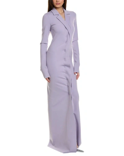 Max Mara Sportmax Maxi Shirtdress In Purple