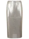 MAX MARA SPORTMAX MAX MARA SPORTMAX METALLIC KNIT MIDI SKIRT