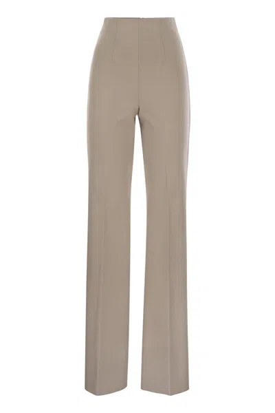 Sportmax Max Mara  Olea - High-waisted Trousers In Scuba Jersey In Turtledove